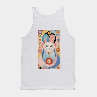 Hilma af Klint's Chromatic Cats: Abstract Feline Reverie Tank Top